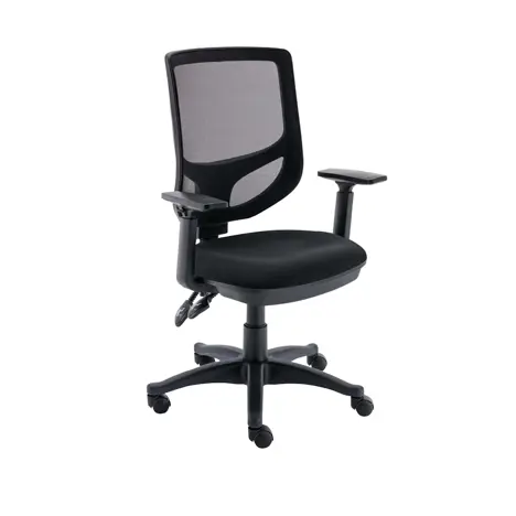 Versi 2 Lever Mesh Operator Chair - Adjustable Arms - Black